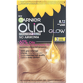 Permanent hårfarve 8.12 Ashy Glow Blonde m. blomsterolie u. ammoniak