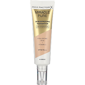 Skin Improving foundation 55 Beige m. hyaluronsyre og C-vitamin m. SPF30