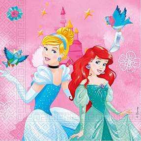 Prinsesse mønstrede servietter 33x33cm 20-pak