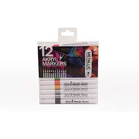 Danpen akrylmarker 12-pak - metallicfarver