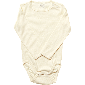 VRS baby body langærmet str. 80 - råhvid