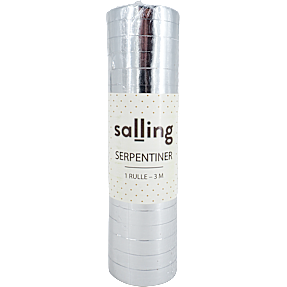 Salling serpentiner L: 3 meter - sølvfarvet