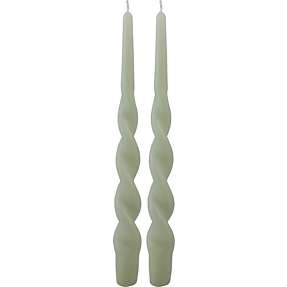 Windsor snoede stagelys 28 cm 2-pak - støvgrøn