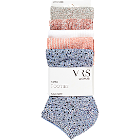 VRS dame 5-pak strømper str. onesize - multifarvet