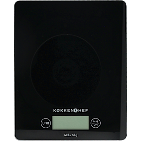 Køkkenchef digital køkkenvægt - sort glas - 5 kg
