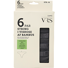 VRS dame 6-pak g-streng str. M - sort