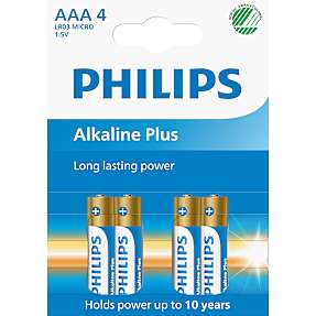 Philips Alkaline Plus AAA batterier 4-pak