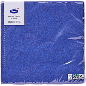 Duni ensfarvede servietter 40x40 cm 12-pak - mørkeblå