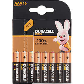 Duracell Plus AAA batterier 16-pak