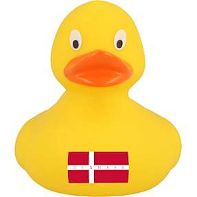 Lilalu badeand - gul med dansk flag