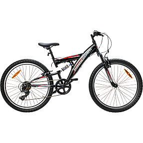 Puch firestorm børnecykel 7 gear 24" - sort/rød
