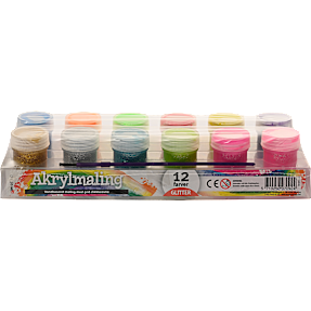 Acrylic paint 12x20 ml glitter colors