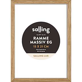 Ramme i massiv eg m. glas - 15x21 cm