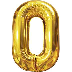 Salling tal folieballon nr. 0, H: 86 cm - Guld