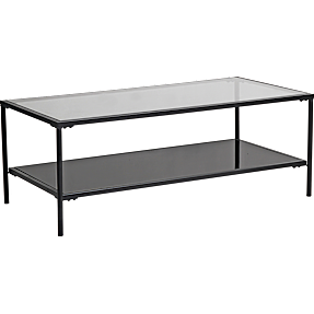 Luna sofabord glas og metal - sort