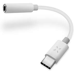 Fixed adapter USB-C til 3,5 mm - hvid