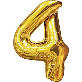 Salling tal folieballon nr. 4, H: 86 cm - Guld