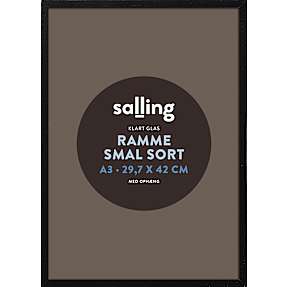 Sort ramme m. glas - 29,7x42 cm