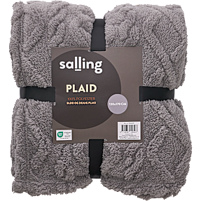 Salling jacquard soft plaid 130x170 cm - grå