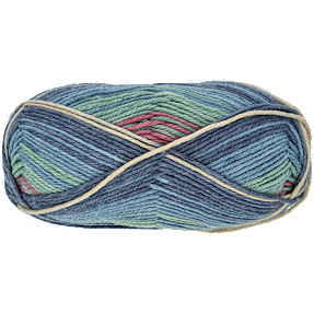 Uld blandingsgarn - blå, grøn, rosa og beige 3034