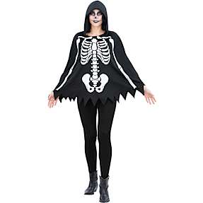 Halloween skelet poncho str. 180