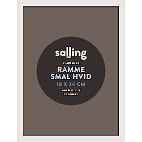 Hvid ramme m. glas -18x24 cm