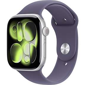 Apple Watch S11 (2025) GPS + Cell 46 mm - Silver Aluminium - Purple Fog Sport Band M/L