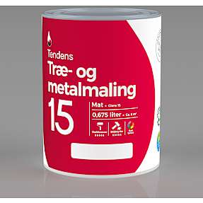 Tendens træ- og metalmaling mat 15 0,675 liter - hvid