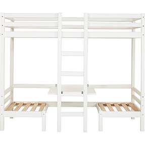 Spiloppe kombi køjeseng 90x200 cm - hvid