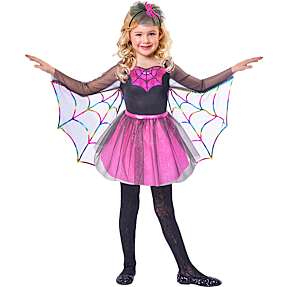 Halloween regnbueedderkop kostume str. 104