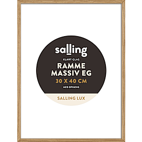 Ramme i massiv eg m. glas - 30x40 cm