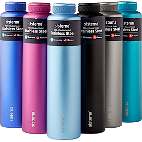 Sistema rustfri stålflaske - 600 ml – flere varianter - assorteret