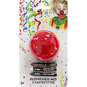 Klovnenæse med 3 farvestifter