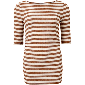 VRS dame stribet top str. XS - brun