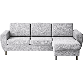Rom Nordic vendbar sofa med chaiselong - lysegrå