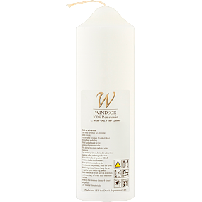 Windsor bloklys ren stearin 5x16 cm - hvid