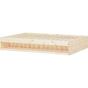 Sengeramme med opbevaring 140x200 cm - massivt fyrretræ