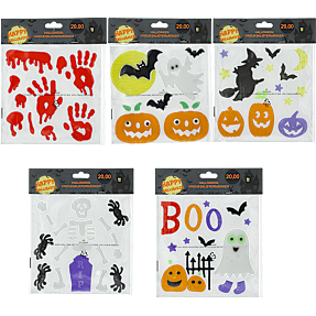 Halloween vindues klistermærker - flere varianter - assorteret