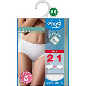 Sloggi dame 3-pak midi str. 46 - hvid