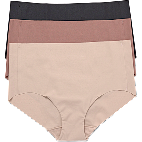 VRS dame 2-pak hipster str. S - sort/beige/brun1