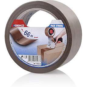 GEKO pakketape 66 meter - brun