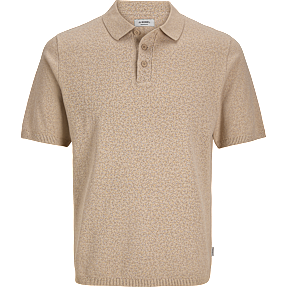 JJ REBEL herre kortærmet strik polo str. 2XL - beige