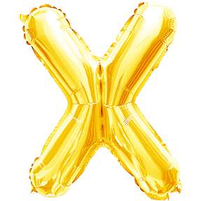 Salling bogstav folieballon "X" H: 35 cm - Guld