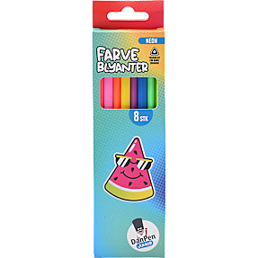 Danpen junior farveblyanter neon 8-pak