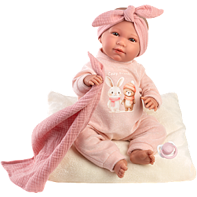 Llorens dukke med rosa sutteklud 42 cm