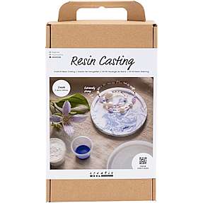 DIY kit resin støbning bakke marmorering - blå