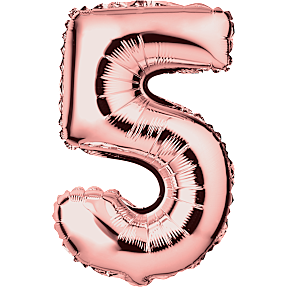 Salling tal folieballon nr. 5, H: 35 cm - rosegold