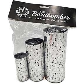 Bordbomber med dekoration 3-pak - flere varianter - assorteret
