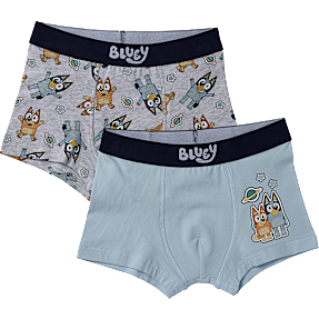 Bluey 2-pak boxershorts str. 98/104 - grå/blå