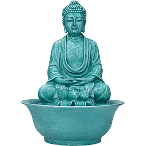 Avena vandfontæne med lys - mediterende figur